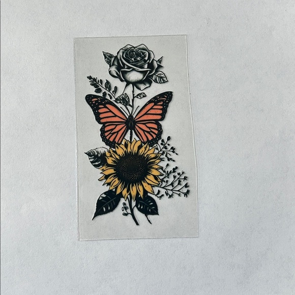 Floral and Butterfly Cup Decal - Picture 2 of 2
